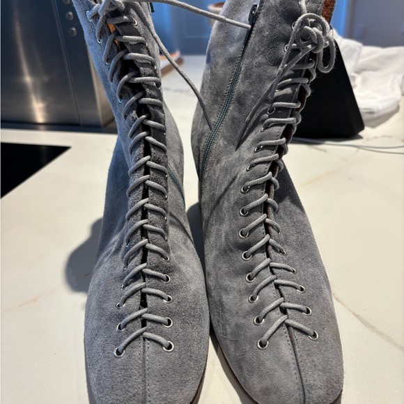 By Far Suede Ankle Boots in light blue/ gray. As seen in Vogue. - Picture 5 of 5